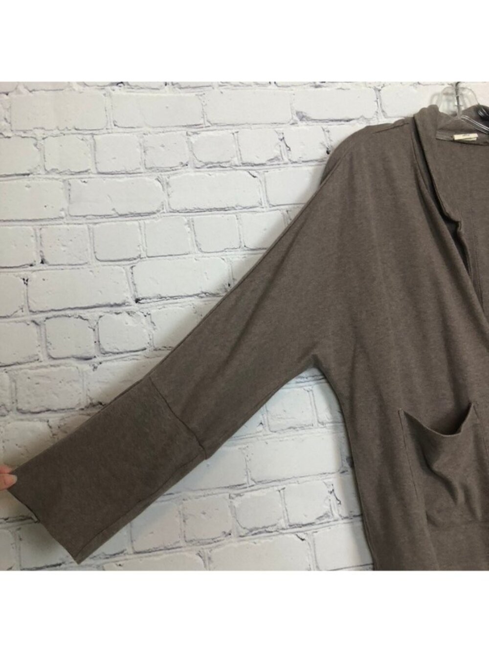 Pact Organic Cotton Airplane Relaxed Blazer Size L Taupe Brown - Picture 3 of 7